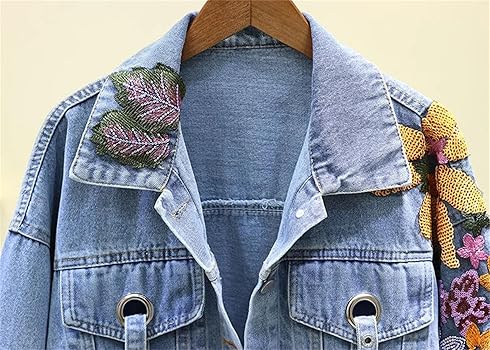 POPPY あさぎーにょ SILVER FLOWER DENIM JACKET Silver flower denim jacket